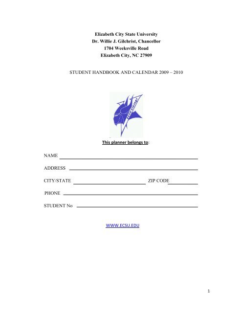 Elizabeth City State University Dr Willie J Gilchrist