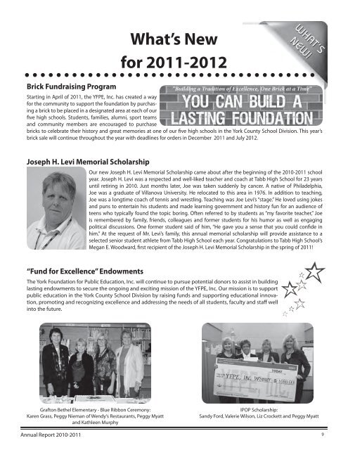 2010-11 YFPE Annual Report - York County Schools