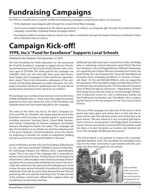 2010-11 YFPE Annual Report - York County Schools