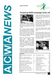 ACWA News Apr-Jun - Association of Children's Welfare Agencies
