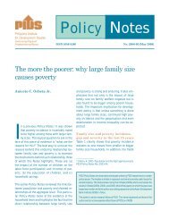 Policy Notes - Philippine Institute for Development Studies - PIDS