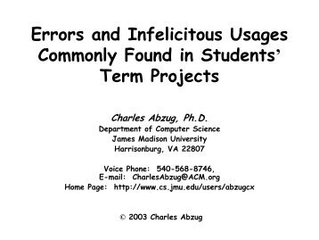 Errors and Infelicitous Usages Commonly Found in Students' Term ...