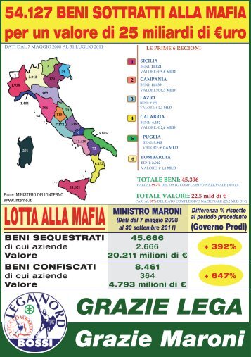 LOTTA ALLA MAFIA MINISTRO MARONI - Lega Nord Colico
