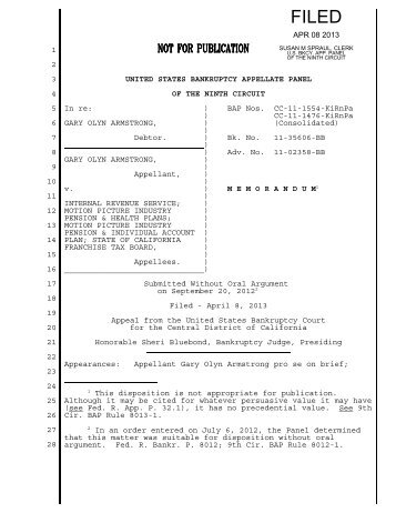 S:\Susan\Dispos\2013\Armstrong Memo 11-1554 and ... - U.S. Courts