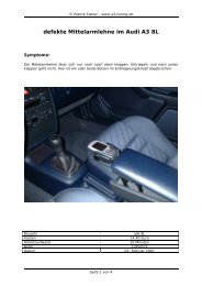 defekte Mittelarmlehne im Audi A3 8L