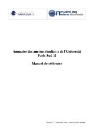 Annuaire des anciens étudiants de l'Université Paris-Sud 11 Manuel ...