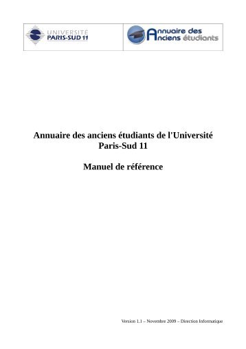Annuaire des anciens étudiants de l'Université Paris-Sud 11 Manuel ...