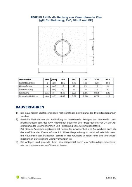 Merkblatt zur Errichtung von Hauskanälen (662 KB)