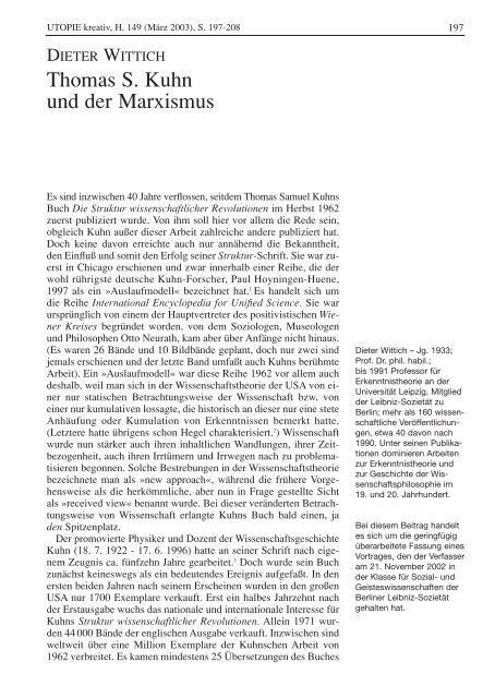 Thomas S. Kuhn und der Marxismus