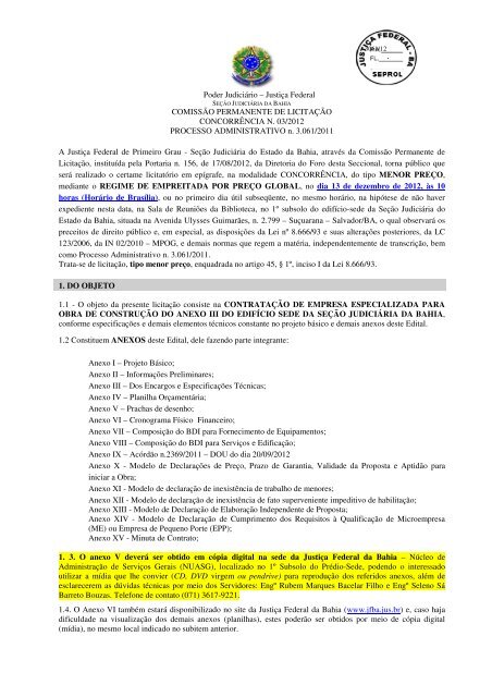 03/2012 Edital - JustiÃ§a Federal