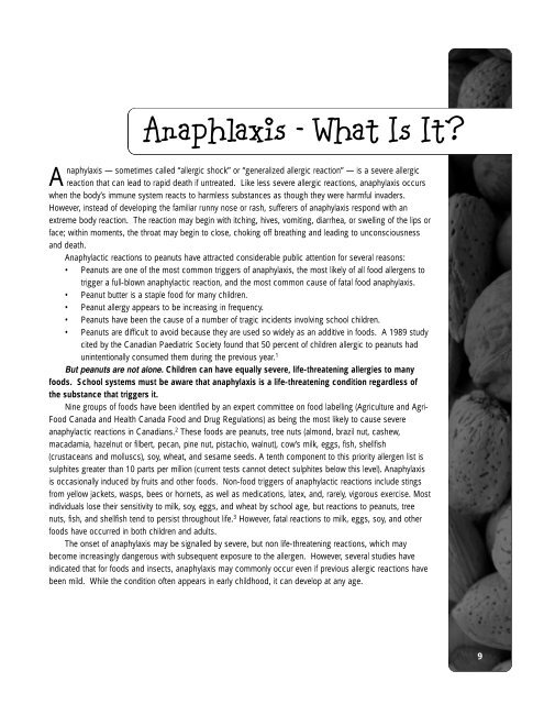 Anaphylaxis: A Handbook for School Boards - Education, Culture ...