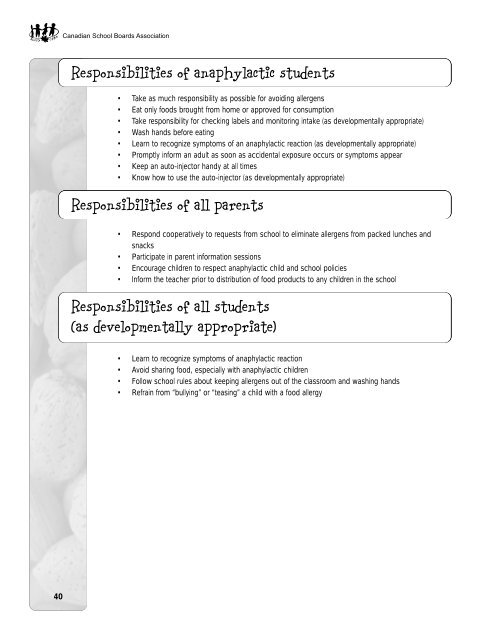 Anaphylaxis: A Handbook for School Boards - Education, Culture ...