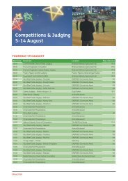 Competitions & Judging 5-14 August - Ekka