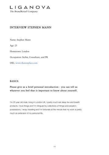 INTERVIEW STEPHEN MANN - Zeitgeist