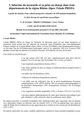 THROMBOLYSE ET - Cardiologie-francophone