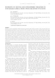 Estimates of Crustal and Lithospheric Thickness in Sub ... - AfricaArray