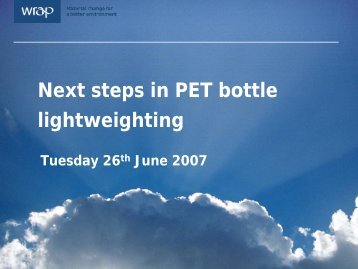 Next steps in PET bottle lightweighting - Nextek