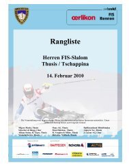 Rangliste Herren FIS-Slalom Thusis / Tschappina 14. Februar 2010