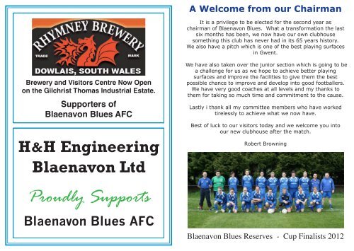 Blaenavon Town Council Blaenavon Blues AFC - Pitchero