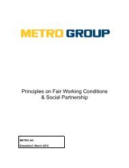 Principles on Fair Working Conditions & Social ... - Metro Group