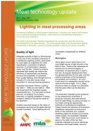 Lighting in meat processing areas May 1997 - Red Meat Innovation