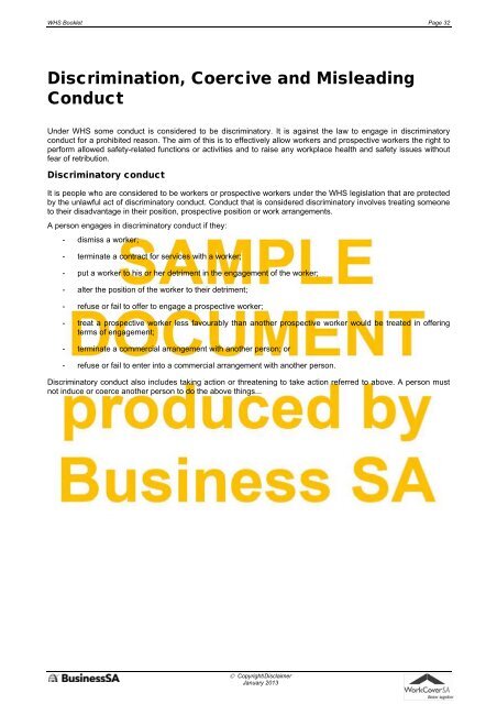 WHS Booklet - Business SA