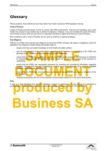 WHS Booklet - Business SA