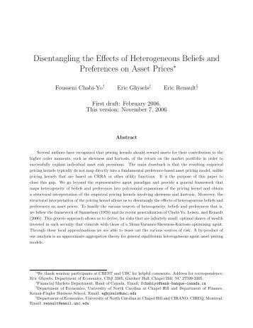 Disentangling the Effects of Heterogeneous Beliefs and Preferences ...