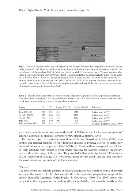 Conservation of the vaquita Phocoena sinus - The Department of ...