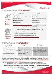 General Surgery Referral Guidelines - Alfred Hospital