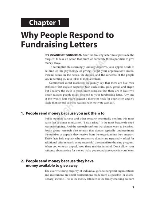Chapter 1 Why People Respond To Fundraising Letters Case