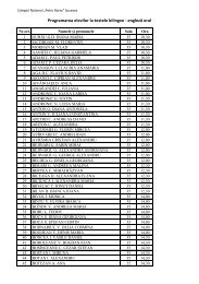 Programarea elevilor la testele bilingve - englezÄ oral - Colegiul ...