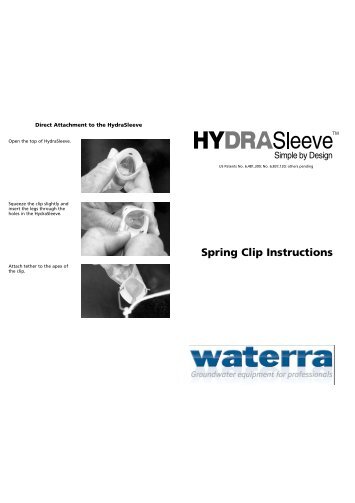 Hydrasleeve Spring Clip and Top Weight Instructions - Waterra-In-Situ