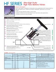 HF SERIES Ultra-High Purity High Flow Bellows Valves