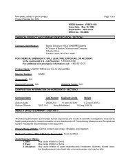 MATERIAL SAFETY DATA SHEET Page 1 of 5 Product Reorder No ...