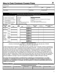 Health Insurance Enrollment Form - University of Utah