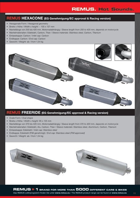 Eg genehmigung/EC approval & racing version - Remus