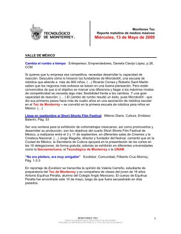 May 13, 2009 12:17:50 PM - Tecnológico de Monterrey
