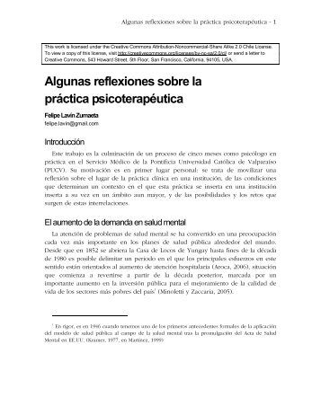 Algunas reflexiones sobre la prÃ¡ctica psicoterapÃ©utica - contrasentido