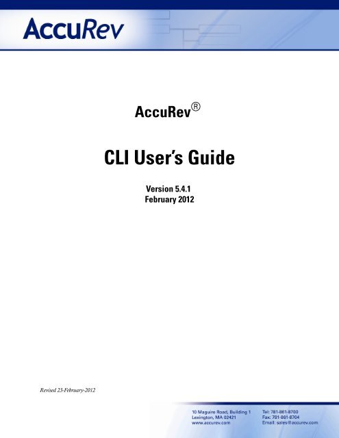 CLI User's Guide - AccuRev