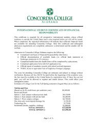 Certificate of Financial Responsibility - Concordia College