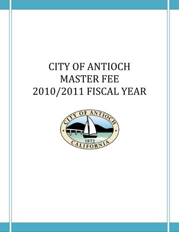 Master Fee Schedule 10-11 - City of Antioch