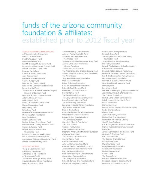 2012 Annual Report - Arizona Community Foundation