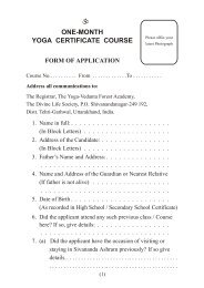 Download Application Form - The Divine Life Society