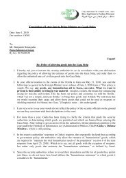 Translation of Letter Sent to Prime Minister re: Goods Policy ... - Gisha