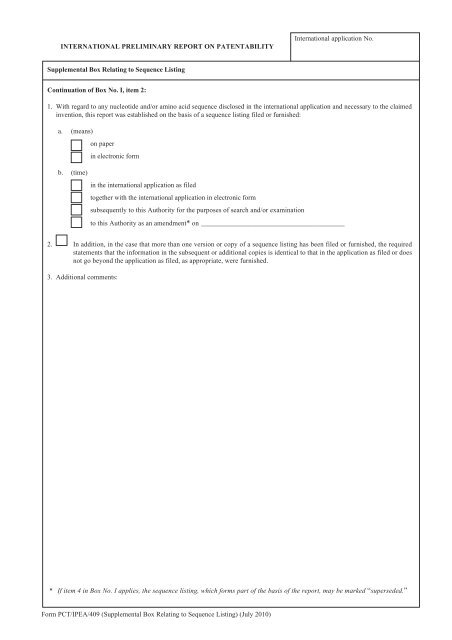 Form PCT/IPEA/409 - WIPO