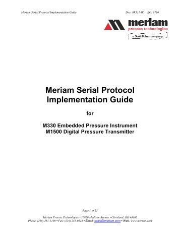 Meriam Serial Protocol Implementation Guide - Meriam Process ...