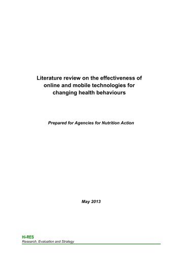 Literature review on the effectiveness of online and mobile ...