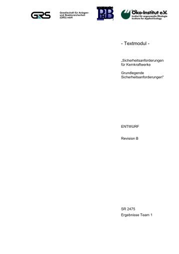 Modul 1 - Kerntechnisches Regelwerk - Gesellschaft fÃ¼r Anlagen ...