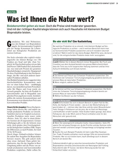 Was ist Ihnen die Natur wert?